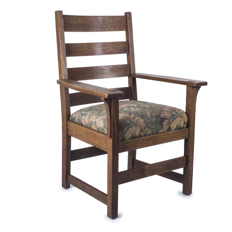 Hauptbild zu Objekt, 'Slatted Arm Chair', c1905, Gustav Stickley, Stickley, L. & J.G., Fayetteville, NY, 136A 9