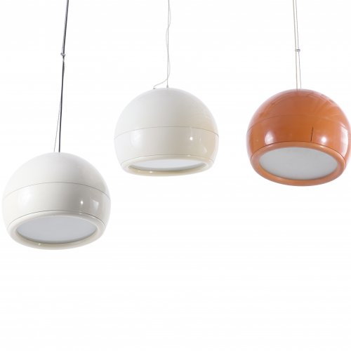 Three 'Pallade' pendant lights, 1968