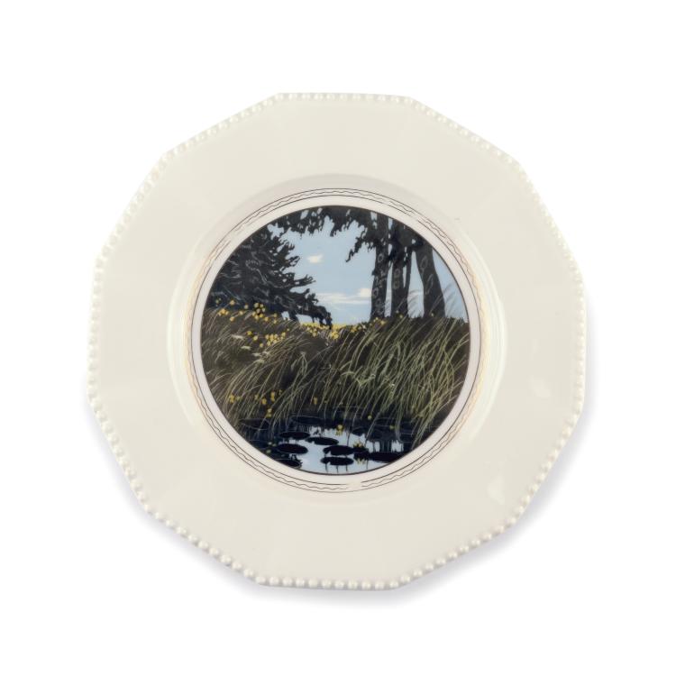 Hauptbild zu Objekt, Zierteller 'Am Weiher', um 1906, Rudolf Sieck, Nymphenburg, KPM, 135 543