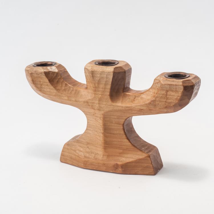 Hauptbild zu Objekt, Anthroposophic candlestick, 1930-50, Rudolf Steiner, Dornach, Kunstschnitzwerkstatt (zugeschrieben), 134B 502
