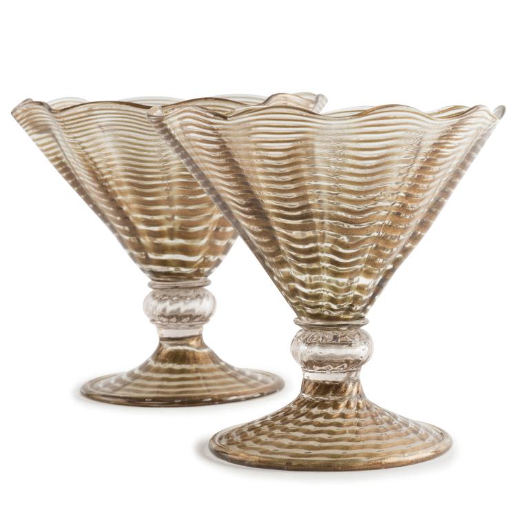 Hauptbild zu Objekt, Zwei Kelchvasen, um 1936, Ercole Barovier, Ferro Toso Barovier, Murano, 134C 639