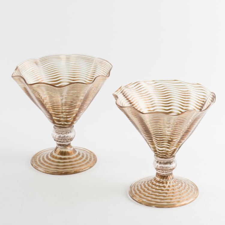 Bild 1 zu Objekt, Zwei Kelchvasen, um 1936, Ercole Barovier, Ferro Toso Barovier, Murano, 134C 639