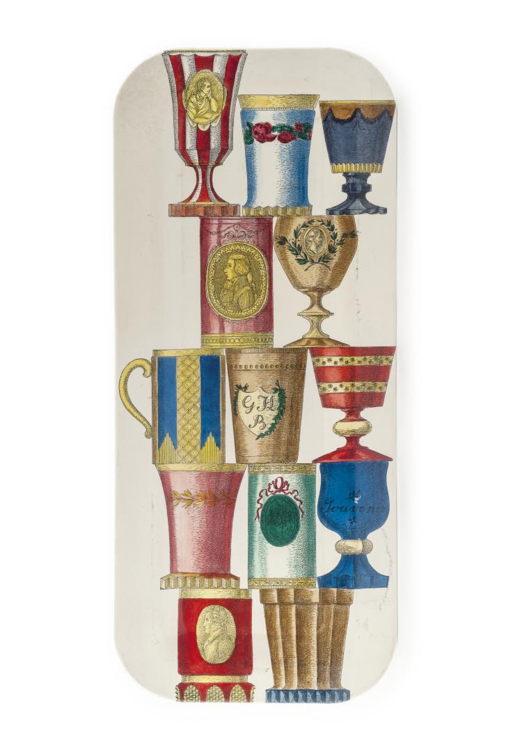 Hauptbild zu Objekt, Tablett 'Bicchieri di Boemia', 1950er Jahre, Piero Fornasetti, Fornasetti, Mailand, 134A 204