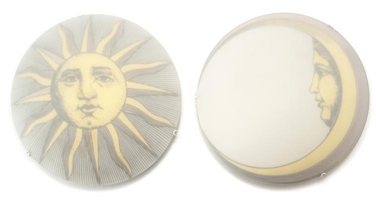 Hauptbild zu Objekt, Two 'Sole' and 'Luna' brackets / ceiling lights, c1995, Barnaba Fornasetti, Antonangeli Illuminazione, Paderno Dugnano/Mailand; Fornasetti, Mailand, 134A 230