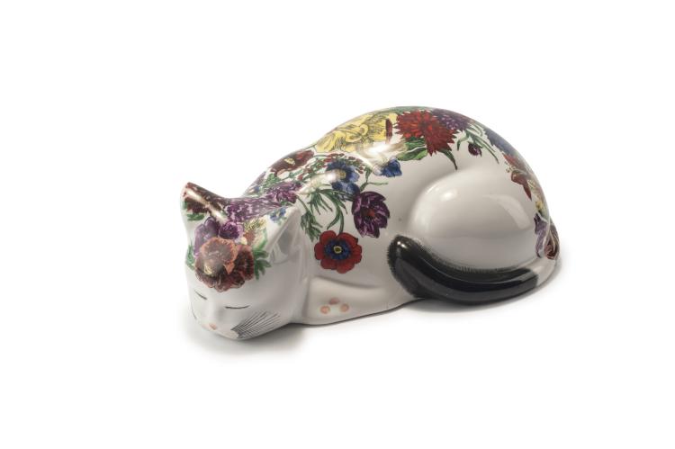Hauptbild zu Objekt, 'Gatto avvocicciatio fiorato', 1960/70s, Piero Fornasetti, Fornasetti, Mailand, 134A 214