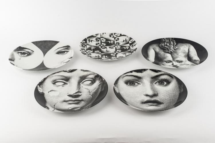 Bild 1 zu Objekt, Five 'Tema e Variazioni' plates, 1980s. , Piero Fornasetti, Fornasetti, Mailand, 134A 228
