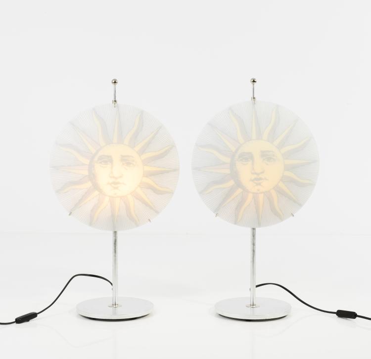 Bild 2 zu Objekt, Two 'Sole' table lights, c1995, Barnaba Fornasetti, Antonangeli Illuminazione, Paderno Dugnano/Mailand; Fornasetti, Mailand, 134A 237