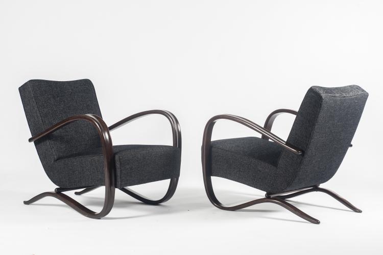 Hauptbild zu Objekt, Two 'H 269' easy chairs, 1930/40s, Jindřich Halabala, Thonet, Tschechoslowakei., 134B 270