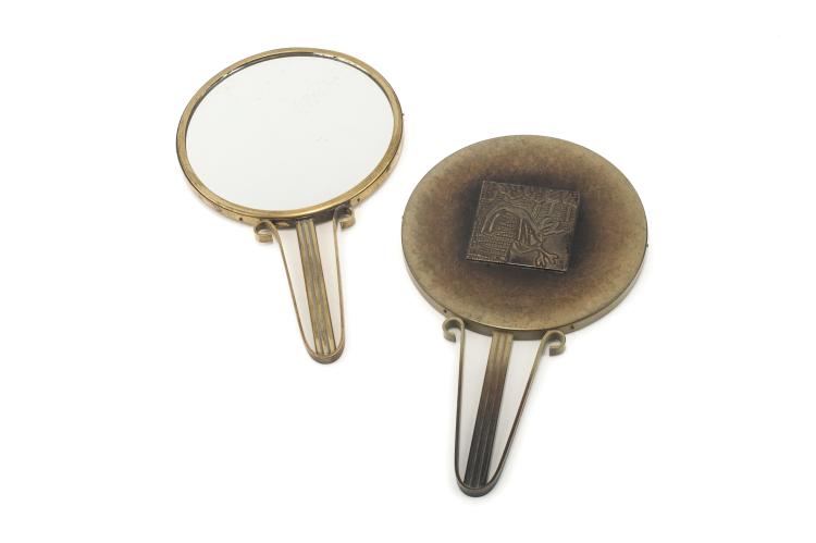 Hauptbild zu Objekt, Two hand mirrors, 1930s, Carl Einar Borgstr&ouml;m, Ystad Metall, Ystad, 134B 310
