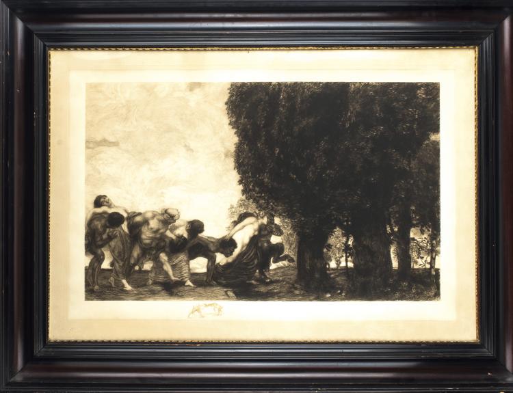 Hauptbild zu Objekt, 'Bacchantenzug', 1902 , William Unger, William Unger nach einem Gem&auml;lde von Franz von Stuck, 136B 14