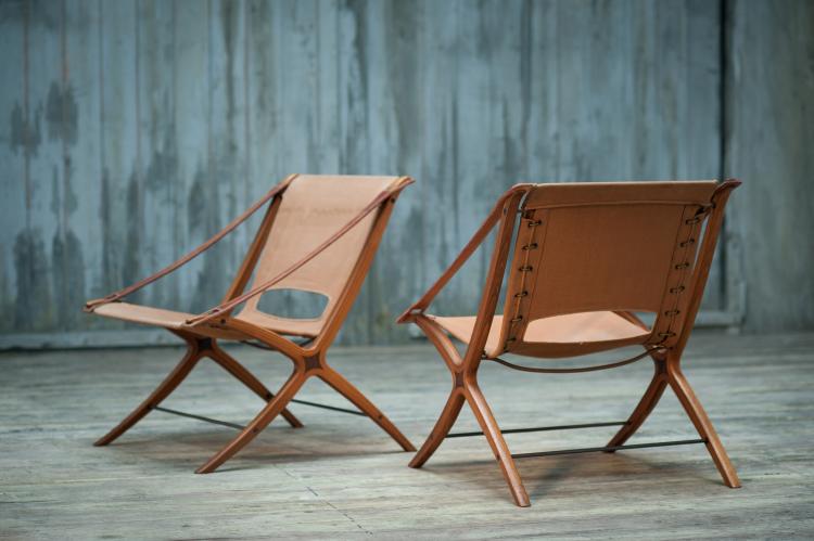 Hauptbild zu Objekt, Two 'X' armchairs, 1950-59, Peter Hvidt, Hansen Fritz, Aller&oslash;d, 134B 332