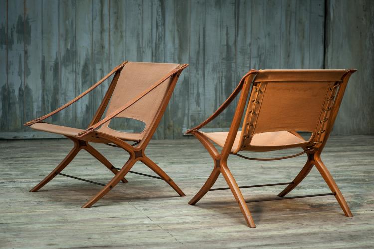 Bild 1 zu Objekt, Two 'X' armchairs, 1950-59, Peter Hvidt, Hansen Fritz, Aller&oslash;d, 134B 332