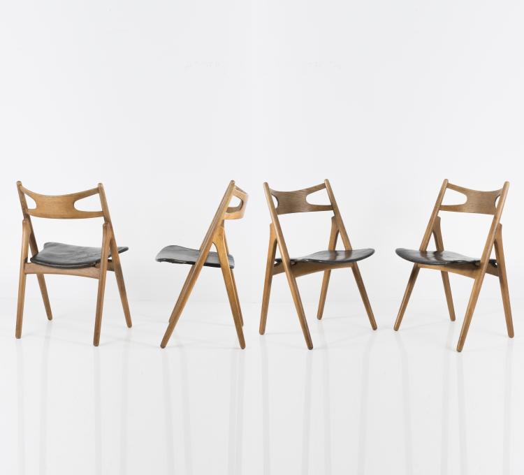 Hauptbild zu Objekt, Four 'CH-29' chairs, 1951, Hansen, Carl, & Son, Odense, 134B 330