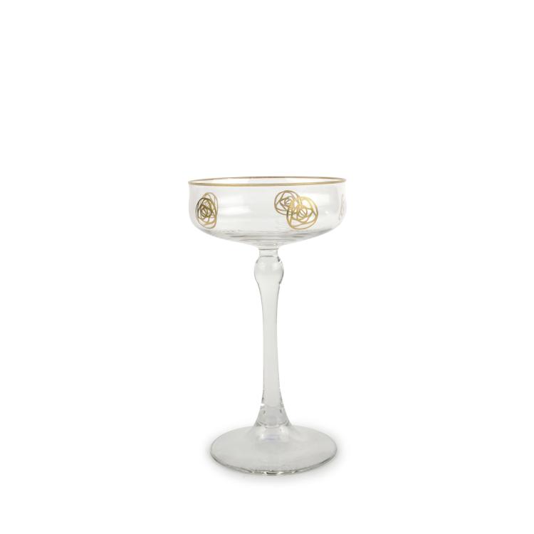 Hauptbild zu Objekt, 'Golden Rose' champagne glass, c1903, Hans Christiansen, Theresienthaler Krystallglasfabrik, 135 312