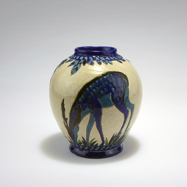Bild 1 zu Objekt, 'Biches bleues' vase, c1924, Charles Catteau, Boch Fr&egrave;res, La Louvi&egrave;re, 135 553