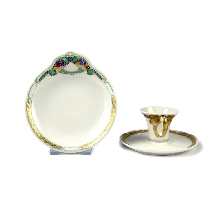 Hauptbild zu Objekt, Mocha cup and small 'Ceres' plate, 1912, Theodor Schmuz-Baudiss, Berlin, KPM, 135 507