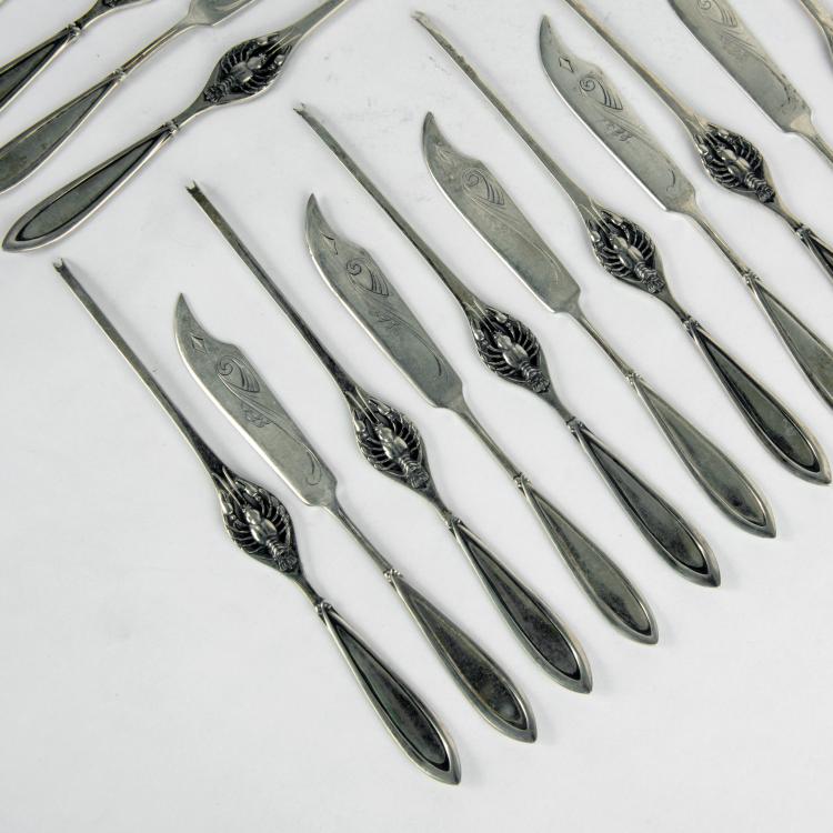 Bild 1 zu Objekt, Hummerbesteck '8200' f&uuml;r zw&ouml;lf Personen, 1904, Peter Behrens, Bahner, Franz, D&uuml;sseldorf, 135 440