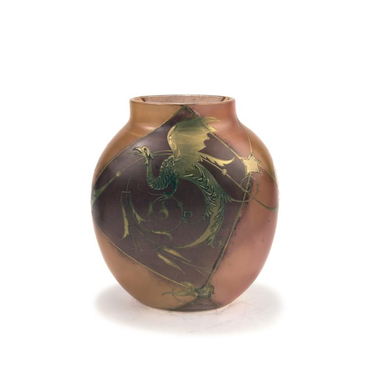 Hauptbild zu Objekt, 'Birds of Paradise' vase, c1910, B&ouml;hmen, 135 242
