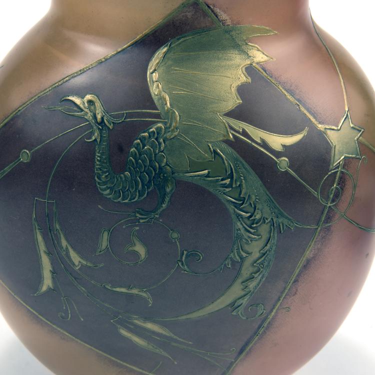 Bild 2 zu Objekt, 'Birds of Paradise' vase, c1910, B&ouml;hmen, 135 242