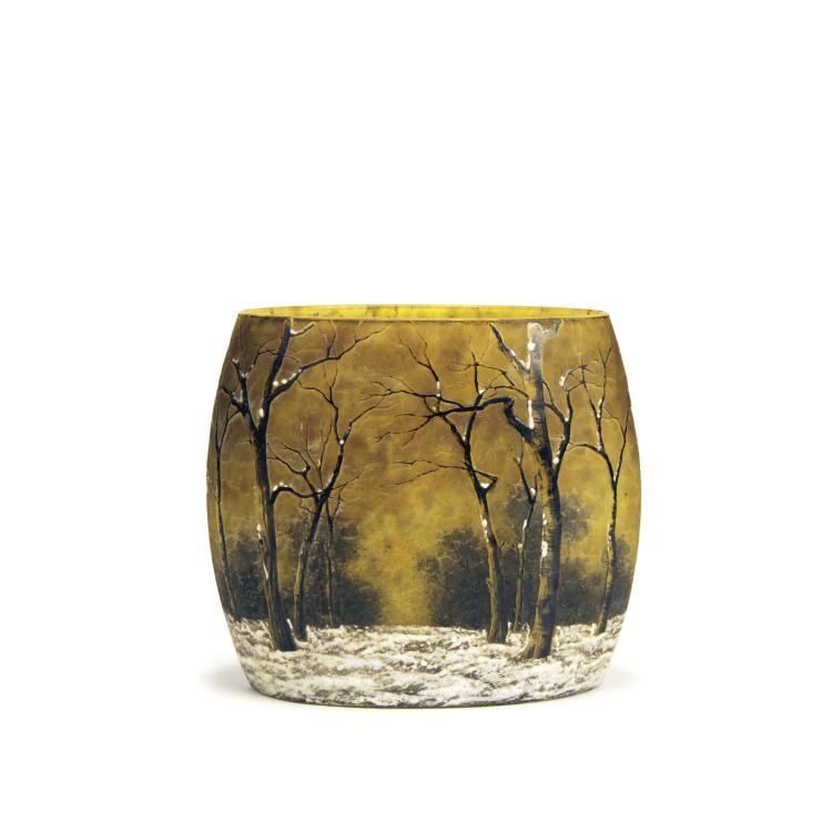 Hauptbild zu Objekt, Vase 'Cr&eacute;puscule neige' oder 'Arbres en hiver', um 1906, Daum Fr&egrave;res, Nancy, 135 52