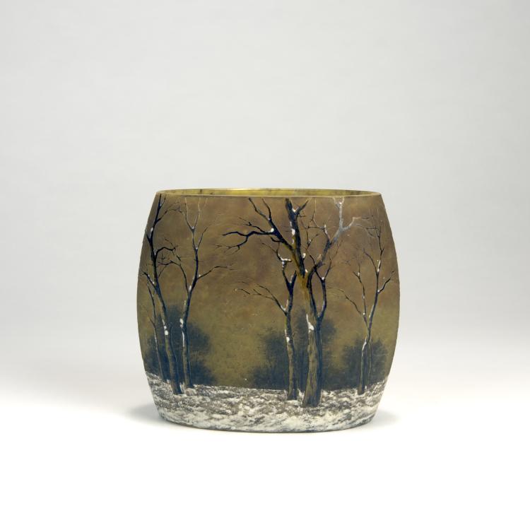 Bild 1 zu Objekt, Vase 'Cr&eacute;puscule neige' oder 'Arbres en hiver', um 1906, Daum Fr&egrave;res, Nancy, 135 52