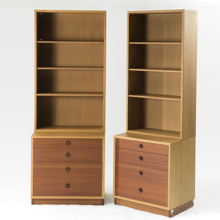 Hauptbild zu Objekt, Two '&Ouml;resund' cabinets with shelves, c1955, B&oslash;rge Mogensen, Andersson & S&ouml;ner, Karl, Husqvarna, 134B 383