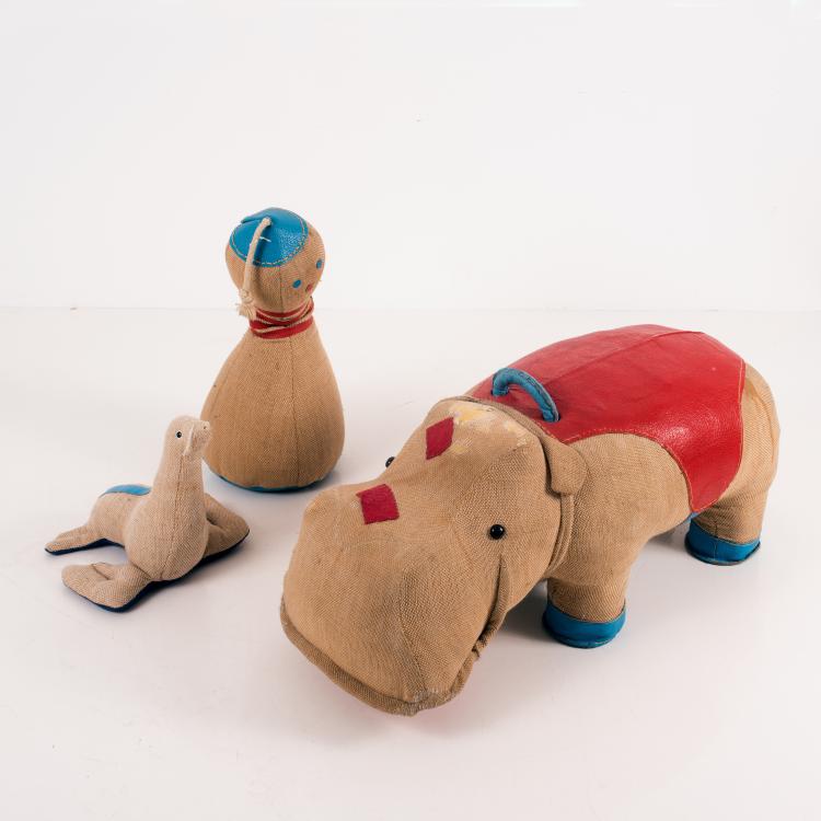 Hauptbild zu Objekt, Toys: Hippo, small seal and cone, 1968-1971, Renate M&uuml;ller, H. Josef Leven KG, Sonneberg (zugeschrieben), 134B 427