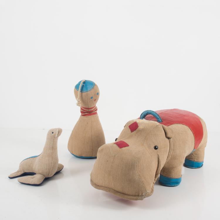 Bild 2 zu Objekt, Toys: Hippo, small seal and cone, 1968-1971, Renate M&uuml;ller, H. Josef Leven KG, Sonneberg (zugeschrieben), 134B 427