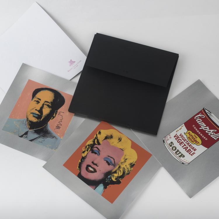 Hauptbild zu Objekt, Portfolio with 12 offset serigraphs on silver cardboard, mid-1980s, Andy Warhol, Gallery Fujinagy Isshiki, 136B 123