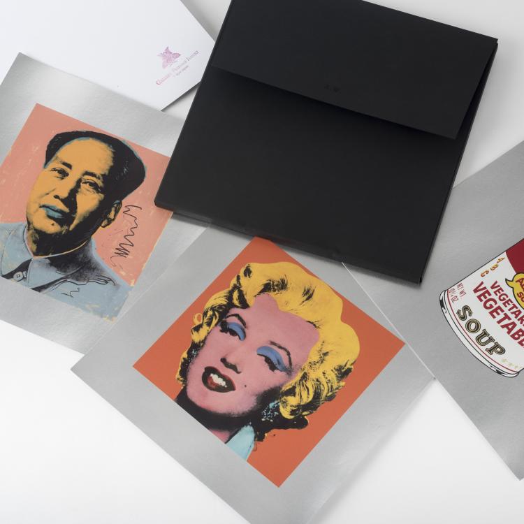 Bild 1 zu Objekt, Portfolio with 12 offset serigraphs on silver cardboard, mid-1980s, Andy Warhol, Gallery Fujinagy Isshiki, 136B 123