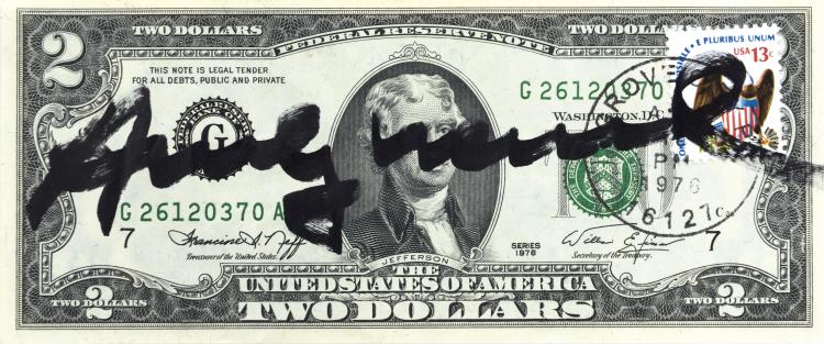 Hauptbild zu Objekt, 'Two Dollars', 1976 (Series and postmark), Andy Warhol, 136B 122