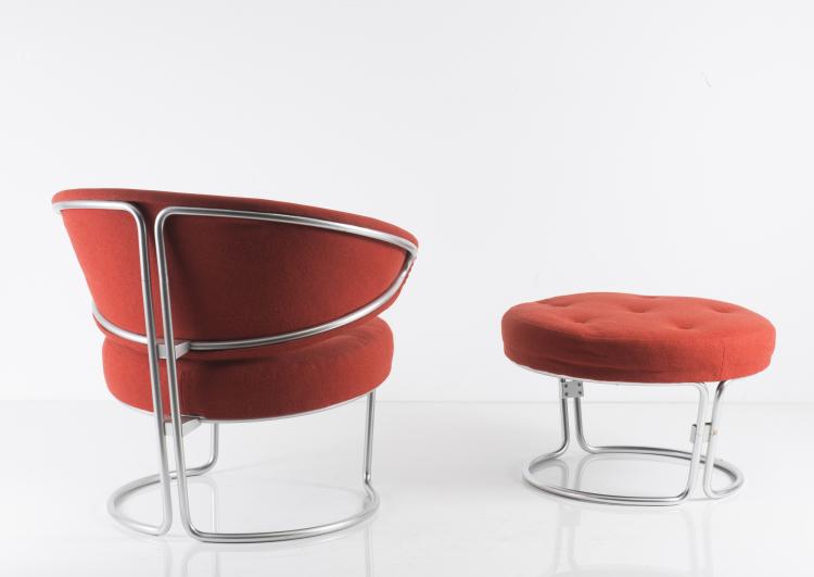 Bild 2 zu Objekt, Armlehnsessel und Ottoman, um 1964, Grete Jalk, Hansen, Fritz, Aller&oslash;d; Unika Vaev, D&auml;nemark, 137A 178