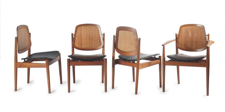 Bild 1 zu Objekt, Zwei Armlehnst&uuml;hle 'FD 186' und sechs St&uuml;hle 'FD 185', 1956, Arne Vodder, France & Daverkosen, Kopenhagen, 137A 74