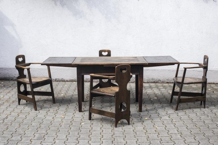 Bild 2 zu Objekt, Table and four armchairs, 1900, Richard Riemerschmid, Fleischauer, J., S&ouml;hne, N&uuml;rnberg, 135 614