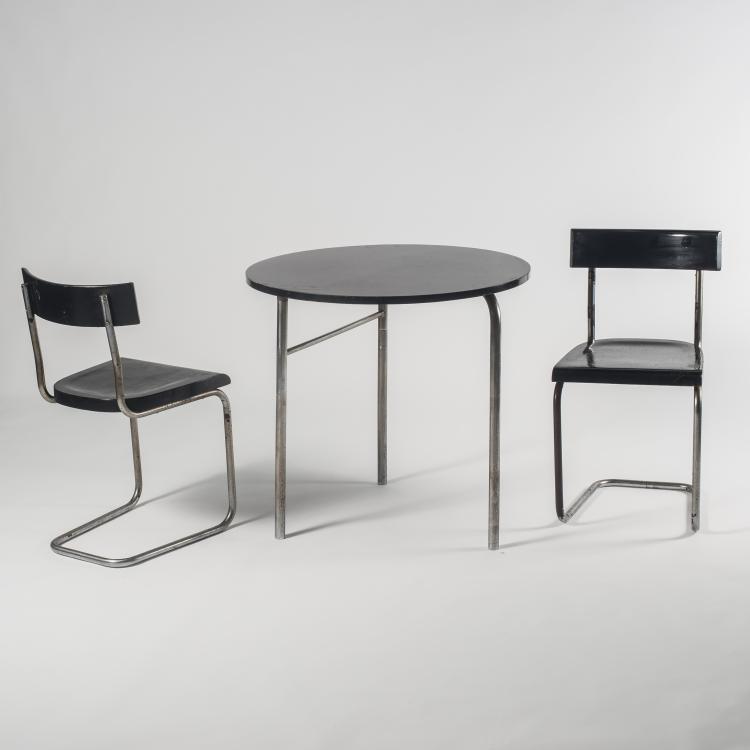 Bild 2 zu Objekt, Zwei St&uuml;hle 'B 263', ein Klapptisch, um 1932-35, Mart Stam, Thonet, Frankenberg, 136A 39