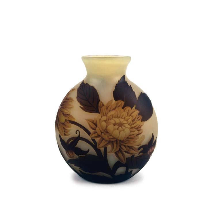 Hauptbild zu Objekt, 'Dahlias' vase, 1920s, Muller Fr&egrave;res, Lun&eacute;ville, 135 209