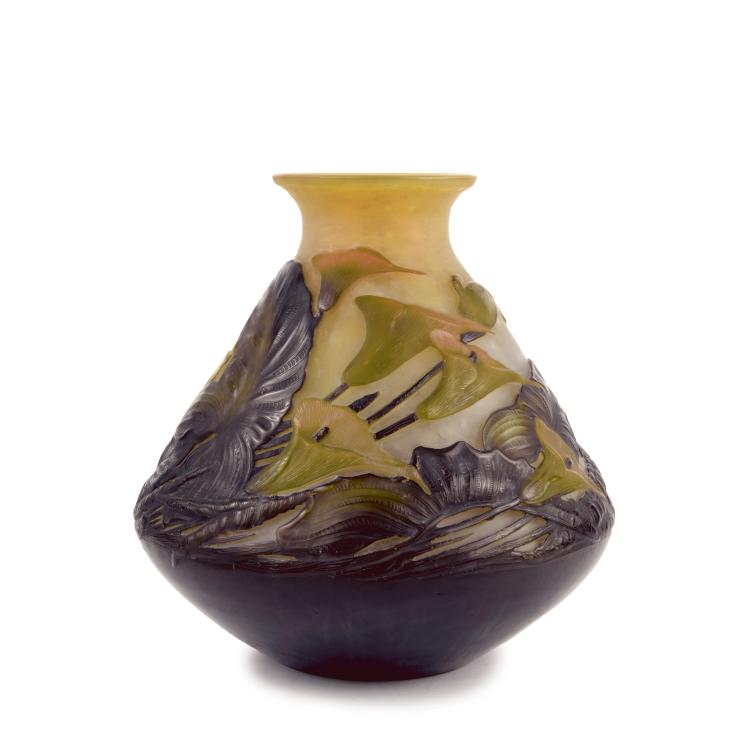 Hauptbild zu Objekt, Rare 'Calla des marais' Souffl&eacute; vase, 1931, Gall&eacute;, Emile, Nancy, 135 165