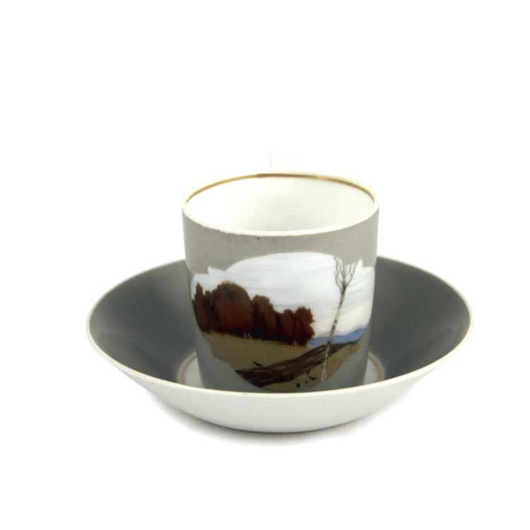 Hauptbild zu Objekt, '65/31' mocha cup with d&eacute;cor '775', c1906, Rudolf Sieck, Nymphenburg, KPM, 135 523