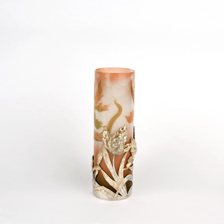 Bild 1 zu Objekt, Vase 'Tulipe perroquet' mit versilberter Montierung, um 1900, Saglier, Victor, Paris, 135 216