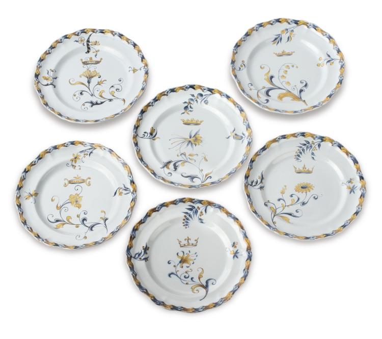Hauptbild zu Objekt, Sechs Teller aus dem Service 'Fleurs ornemanis&eacute;es', 1878-83, Gall&eacute;, Emile, Nancy, 135 560
