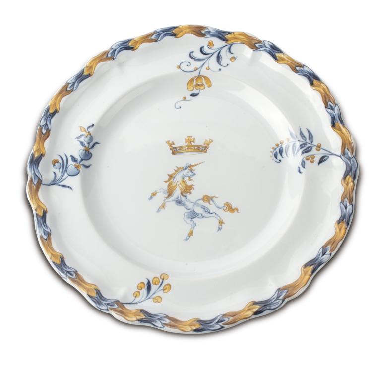 Hauptbild zu Objekt, Zierplatte 'Einhorn', 1878-83, Gall&eacute;, Emile, Nancy, 135 562