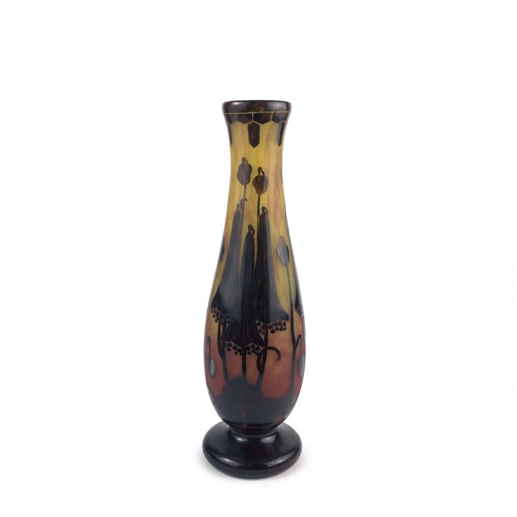 Hauptbild zu Objekt, Tall 'Campanules' vase, 1922-25, Schneider, Epinay-sur-Seine, 135 226