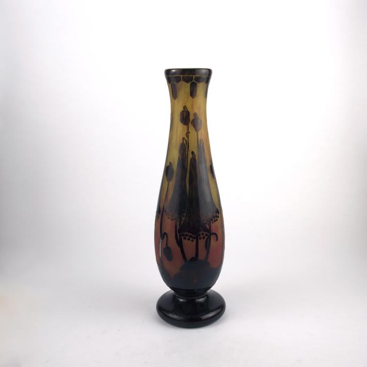 Bild 1 zu Objekt, Tall 'Campanules' vase, 1922-25, Schneider, Epinay-sur-Seine, 135 226