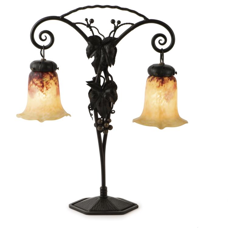 Hauptbild zu Objekt, Tischlampe 'Vigne', 1910-15, Daum Fr&egrave;res, Nancy, 135 64