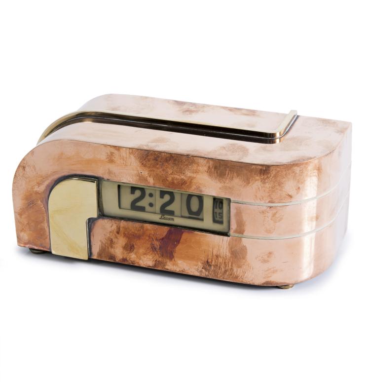 Hauptbild zu Objekt, 'P 40' - 'Zephyr' clock, 1933, Kem Weber, Lawson Time Inc., Pasadena, CA, 137B 235