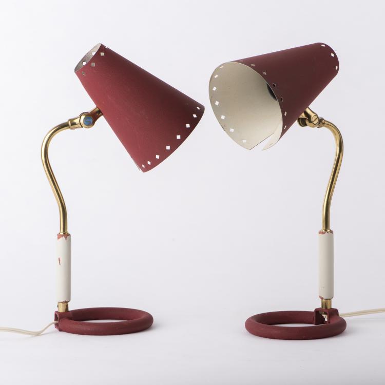 Bild 1 zu Objekt, Zwei Tischleuchten '8257', um 1955, EVO, Schweden, 137A 59