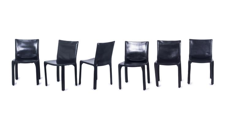 Hauptbild zu Objekt, Sechs St&uuml;hle 'Cab 412', 1977, Mario Bellini, Cassina, Mailand, 136A 126