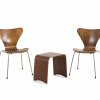 Zwei Stühle '3107', 1952-55, ein Hocker '4515', 1958