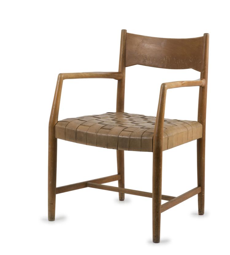 Hauptbild zu Objekt, Armlehnstuhl 'R&aring;dhusstol', 1941, Planm&oslash;bel, Aarhus, 137A 35