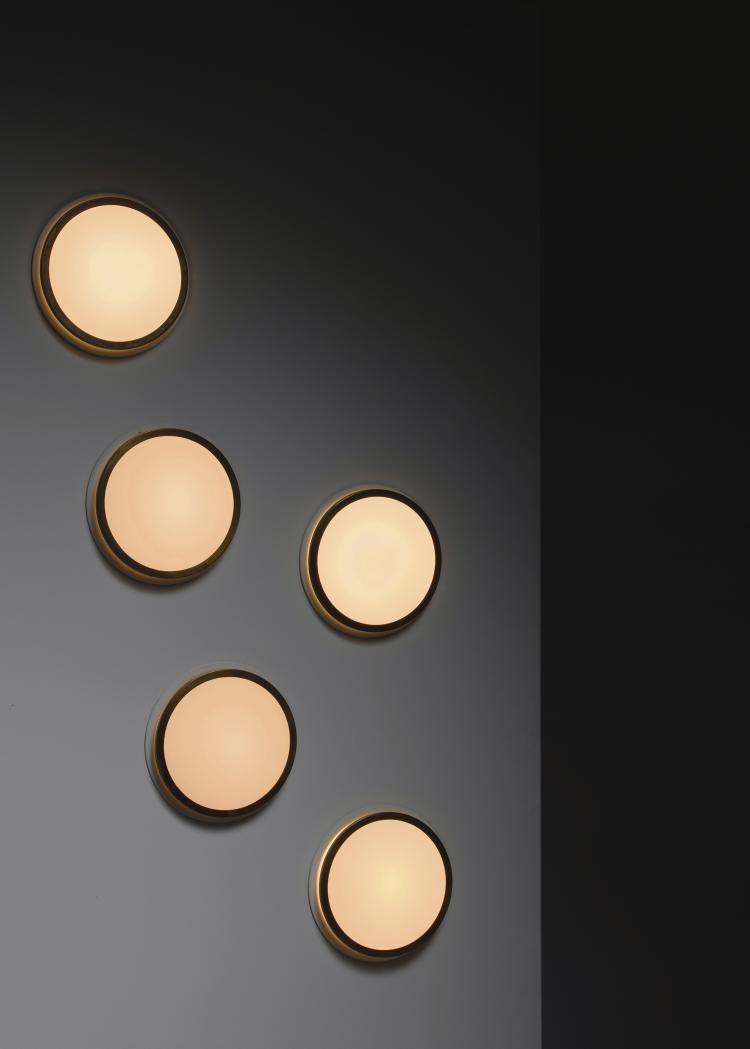 Hauptbild zu Objekt, Five 'Munkegaard' ceiling lights, c1956, Arne Jacobsen, Poulsen, Louis, Kopenhagen, 136A 81
